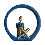 Maxbell Girl Figurine Desk Bedroom Cafe Table Centerpieces Cabinet Shop Women Statue Blue Reading