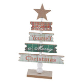 Maxbell Christmas Tree Shape Decorations Desktop Table Ornaments Decor Plaid
