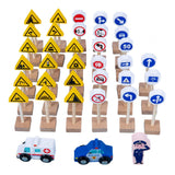 Wood Road Signs Toy for Kindergarten Teaching Props Parent Child Interaction 33pcs