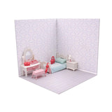 Maxbell 1/12 Backdrop Scene Model with Furniture for Action Figures Dolls Collection Style E