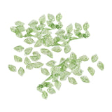 Maxbell 50Pcs Leaf Charms Decor Stylish Loose Beads for DIY Crafts Necklace Bracelet 0.9x1.3 cm Light Green