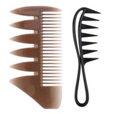 2pcs Men's Oily Hair Pick Combs Salon Dyeing Hairdressing Styling Wide Tooth