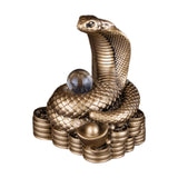 Chinese New Year Snake Statue Fengshui Figurine for Countertop Desktop Shelf 5.5cmx4cmx7cm Brown