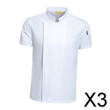 Maxbell 3xChef Coat Short Sleeve chef Jacket for Restaurant Bakery White M