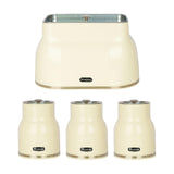 Maxbell Kitchen Canisters Set Countertop Rustic Food Jars for Grain Cookie Pet Treat White Bread Box Set