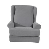 Maxbell 2 Set Stretch Wing Back Arm Chair Cover Wingback Sofa Slipcover Sand Grey