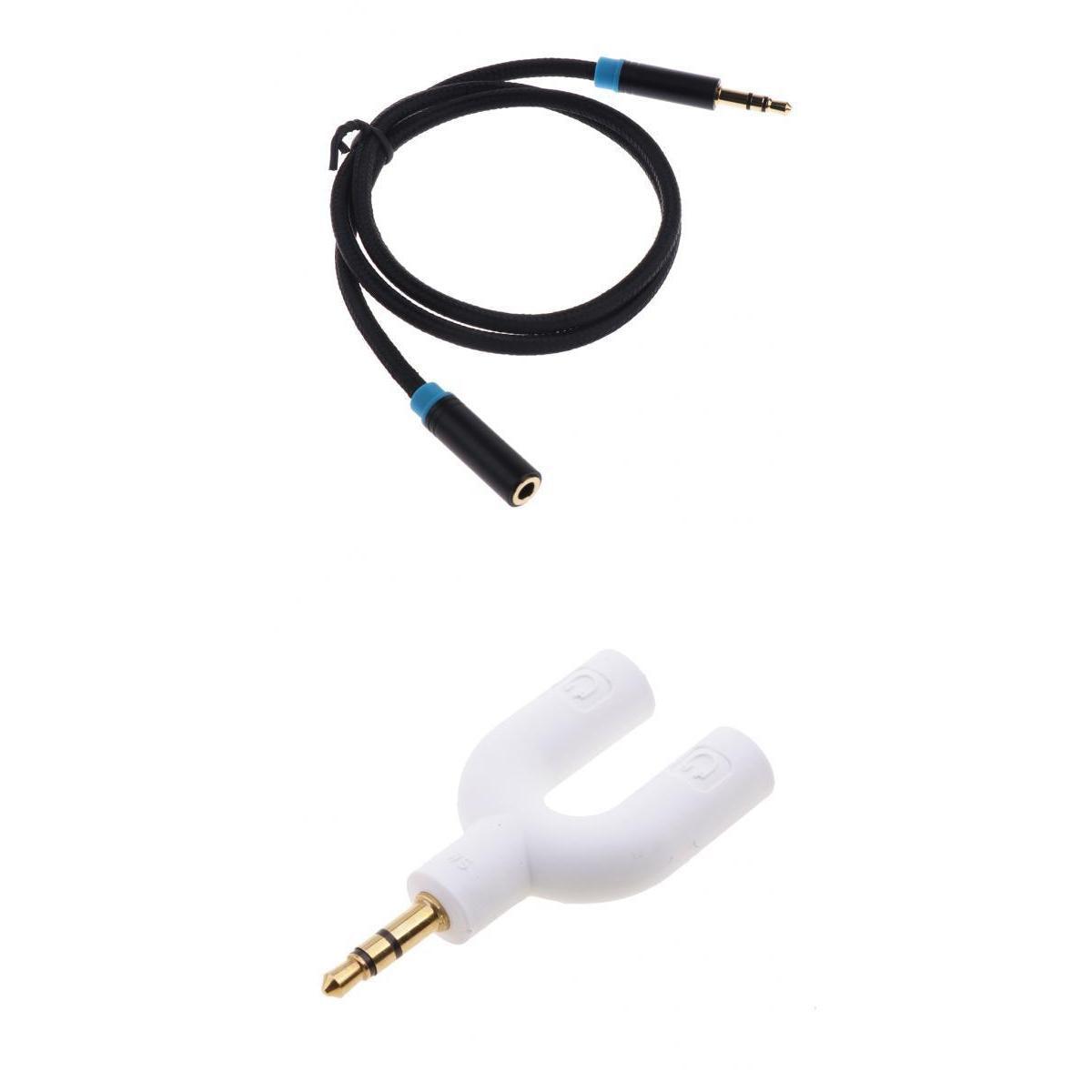 Maxbell 3.5mm Audio Extension Cable+ 3.5mm Audio Splitter Connector for Audio System