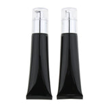 Maxbell Maxbell 2 Pieces Refillable Empty Pump Bottle Makeup Cream Foundation Tube Black