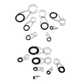 Maxbell 14Pcs Ceramic Ring Eyes Fishing Rod Tip Guides Free Stainless Steel Frame
