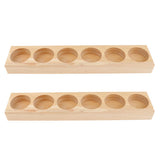 Maxbell 2 Pieces Wood Essential Oil Displaying Storage Rack Hold 6pcs 15ml Bottles