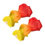 Maxbell Silk Belly Dance Fan Bamboo Long Fans Veils for Costume Accessories Carnival yellow orange red