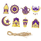 Maxbell 8 Pieces Eid Pendant Ornaments Ramadan Hanging Pendant for Bedroom Home Door Violet and Gold
