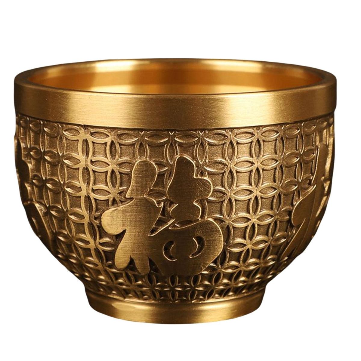 Maxbell Maxbell Brass Fu Bowl Folk Housewarming Gift Chinese Traditional Feng Shui Bowl Small