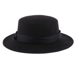 Vintage Fedora Hat Flat Top Jazz Hat Men Party Trilby Hat Round Cap Black