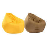 Maxbell 2PCS Large Adult Size Bean Bag Cover Toy Clothes Storage Yellow and Coffee