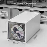 Maxbell Desktop Acrylic Organizer Box, Transparent Storage Drawer, Card card holder Display Container, Single Compartment Collectibles Holder for Office, Bedroom & Study Round Hole 1 Pack