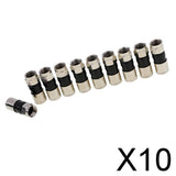 Maxbell 10x10 Pieces F Compression Snap Seal Plug Connector for RG6 Satellite TV Cable