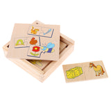 Maxbell Maxbell Wooden Animal Food Pairing Jigsaw Puzzles for Kids Home Family Game Set Gift