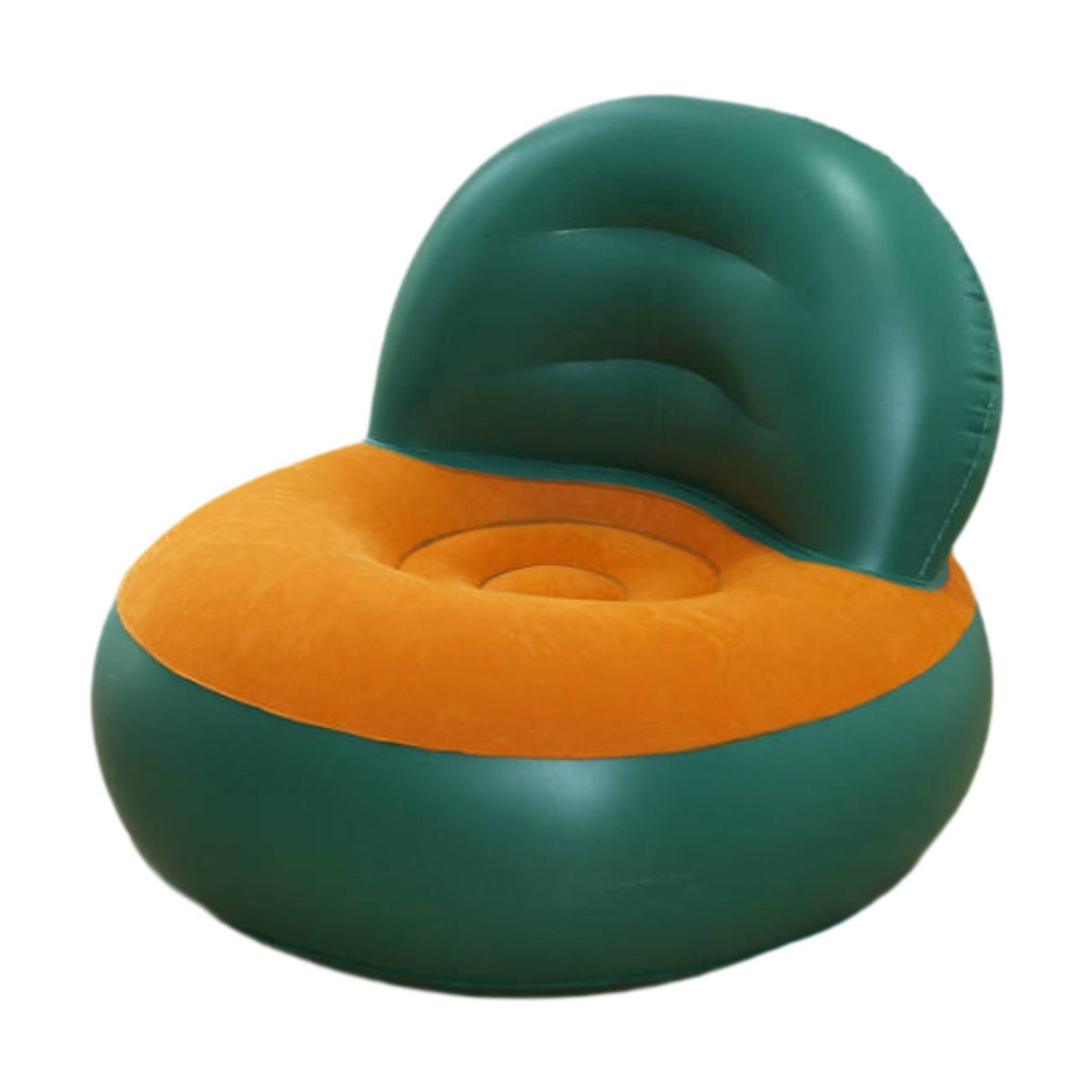 Maxbell Inflatable Sofa Multifunctional Comfortable Lazy Sofa for Home Garden Spring Green Orange