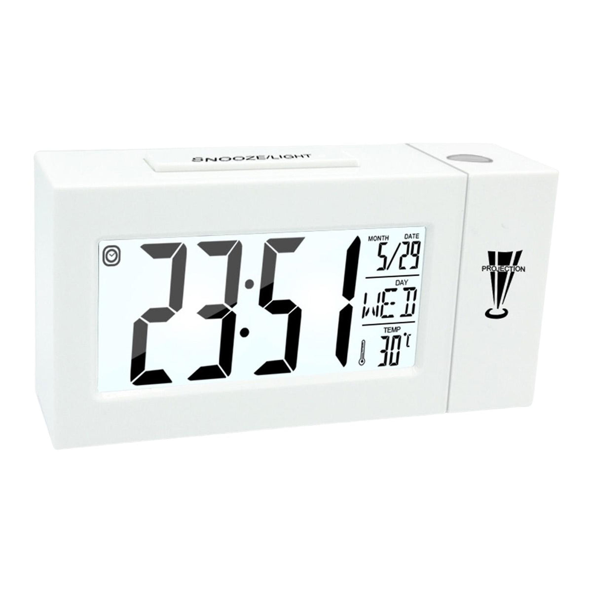 Maxbell Maxbell Projection Alarm Clock Easy Setting Electronic Clock for Teens Adults White