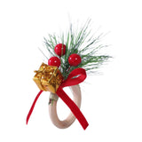 Maxbell Christmas Napkin Ring Handmade Rustic Decoration for Hotel Cafe Thanksgiving Gift Box
