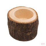 Maxbell 10x Tree Stump Wooden Candle Holder Tea Light Holder  Wedding Decor 4.2cm