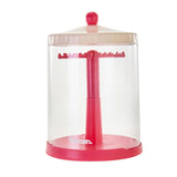 Maxbell Clear Dolls Display Case Elegant Rotating for Mini Action Figures Small Toys pink