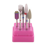 Maxbell Maxbell 7x Nail Art Drill Bits Brush Set Manicure Polishing Head w/ Storage Case 03