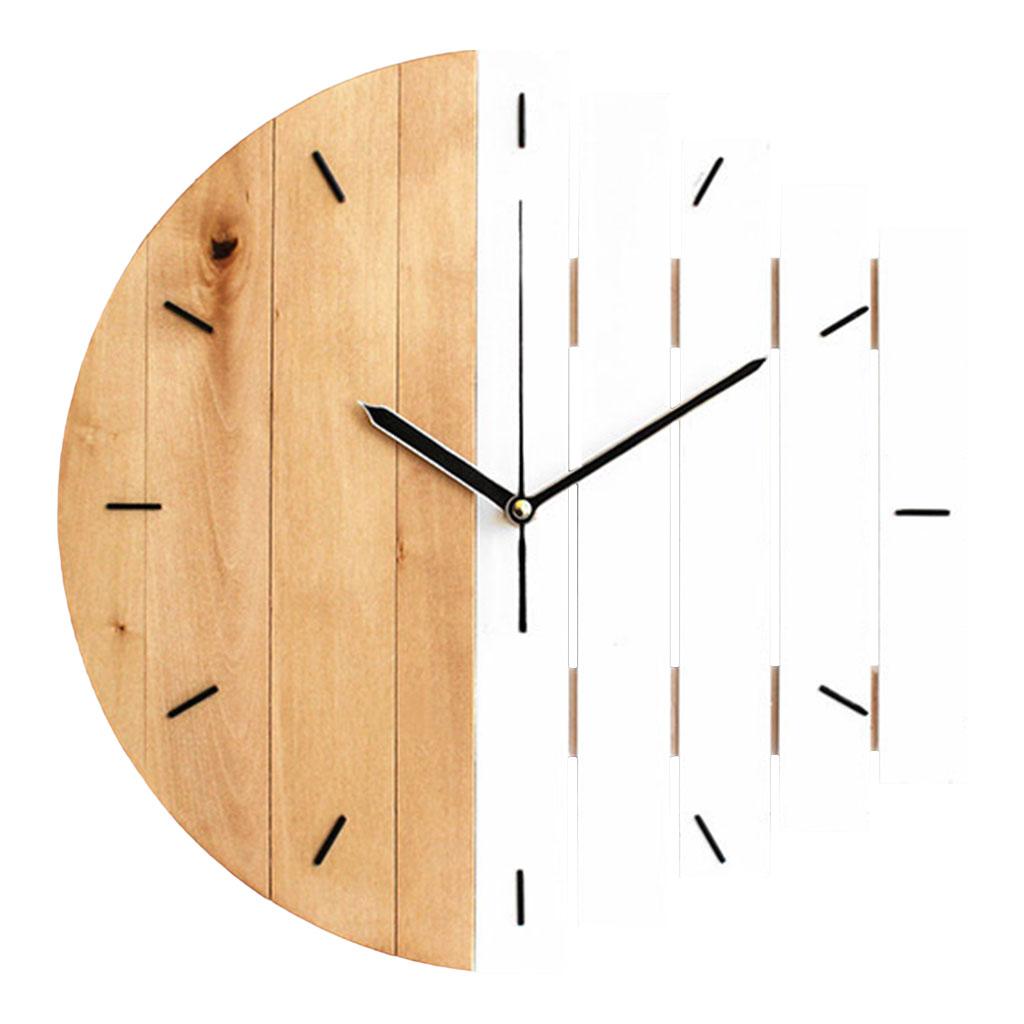 Maxbell Maxbell Modern Hanging Wall Clock Silent Quartz Bedroom Living Room Home Shops Decor Beige White