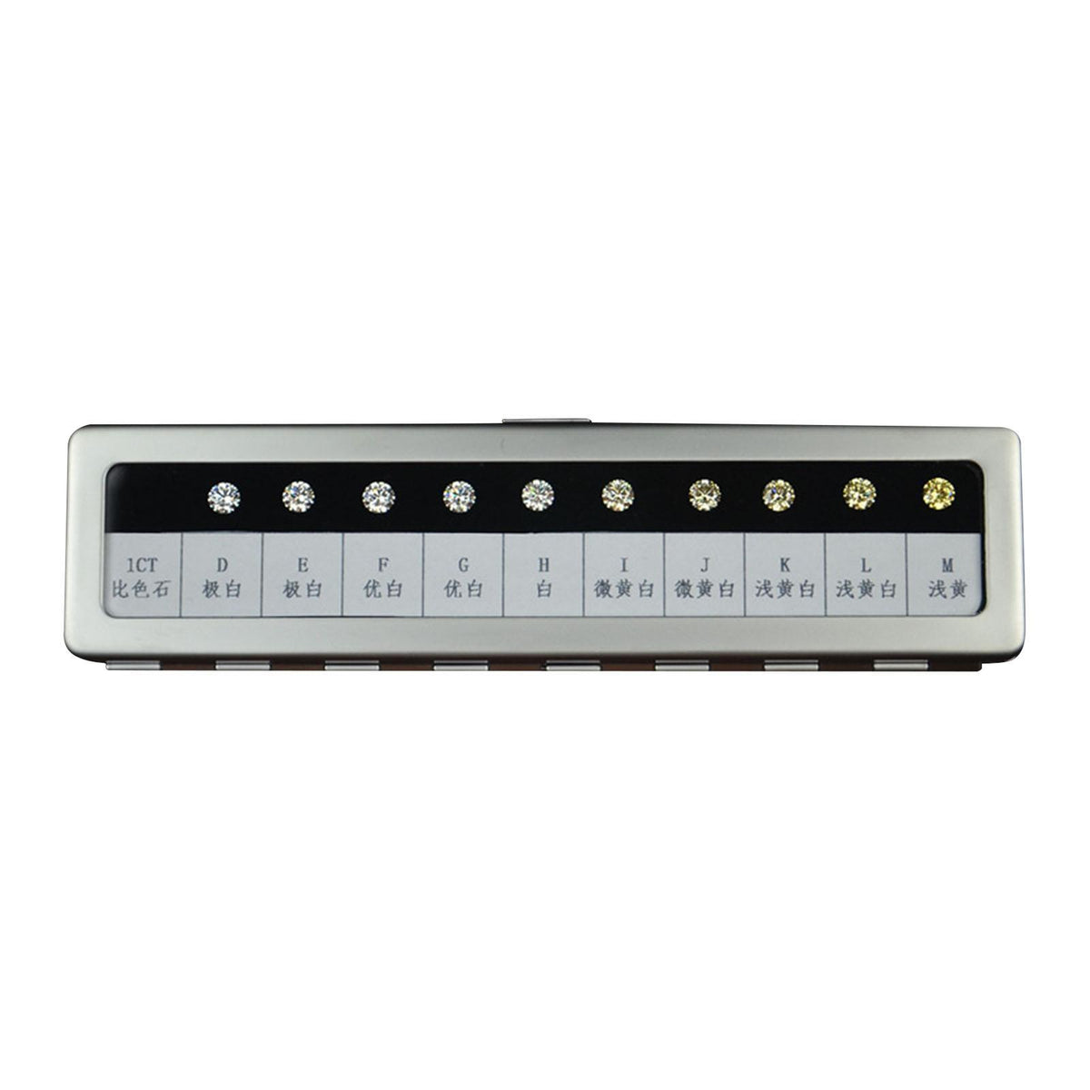 Maxbell Simulated Diamond Color Scale Holder Supplies Stone Tester Color Tester Tool Silver Box