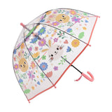 Maxbell Children Umbrella Clear Rain Umbrella Windproof Stick Umbrella for Traveling Pink Bunny