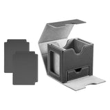 Maxbell Card Deck Case Holder Fits 100+ Cards Accessories Multifunctional PU Leather Grey Interior