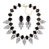 Maxbell Necklace Earrings Set Classic Fashion Bib Necklace for Anniversary Dance Mom Black