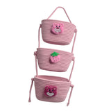 Maxbell Wall Hanging Basket Bohemian Woven Wall Basket for Living Room Bedroom Decor Pink Bear