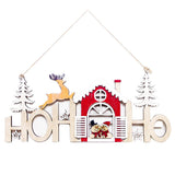 Maxbell 100x White Wooden Snowflake+1pcs Wooden Snowhouse for Christmas Decorations