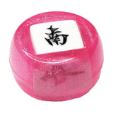 Maxbell Chinese Mahjong Dice Board Game Supplies Acrylic Multi Sided Game Dice pink