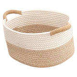Cotton Rope Woven Basket for Organizing Sturdy for Clothes Magazines Kitchen 38cmx29cmx19cm