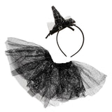 Maxbell Halloween Tutu Skirt & Headband Set Princess Witch Costume for Girls Black