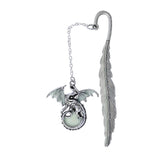 Maxbell Vintage Feather Dragon Metal Bookmark Fantasy for Women Men Book Lovers Gift ancient argent
