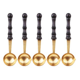 Maxbell 5Pcs Stamp Sealing Wax Spoon Retro Wood Handle Wax Heating Supply Tool Spoon