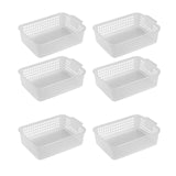 Maxbell 6x Storage Basket Bins Modern Vanity Trays for Living Room Washroom Bathroom Clear