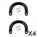 Maxbell 4x2Pcs U Shaped Purse Handles DIY Bag Strap with Metal Buckles Handbag Handles Black Silver Buckle