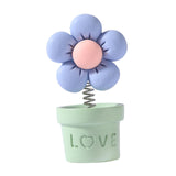 Maxbell Car Statue Gift Desktop Flower Sculpture for Dashboard Office Bookshelf Green