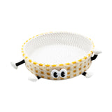 Cotton Rope Woven Cat Bed Basket Cute Pet Bed for Small Dogs Small Pets Rest Yellow