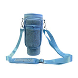 Water Bottle Carrier Bag Reusable Water Bottle Holder for Gym Cycling Travel Blue