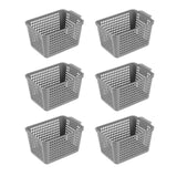 Maxbell 6Pcs Storage Baskets Vanity Organizer Trays for Dorm Document Organizer File Gray