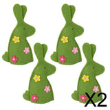 Maxbell 2x4pcs Cute Rabbit Design Easter Egg Covers Holder Decoration Ornament Green