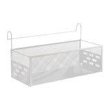 Maxbell Bedside Hanging Storage Basket Iron Rack for School Apartment Bed & Bunk Bed White