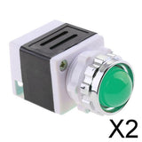 Maxbell 2x220V LED Metal Dash Panel Indicator Light Lamp Signal Light Green