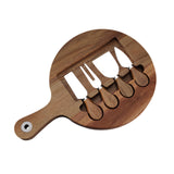 Maxbell Wooden Cheese Board and Knife Set Cheese Tray for Wedding Party Housewarming Argent knife